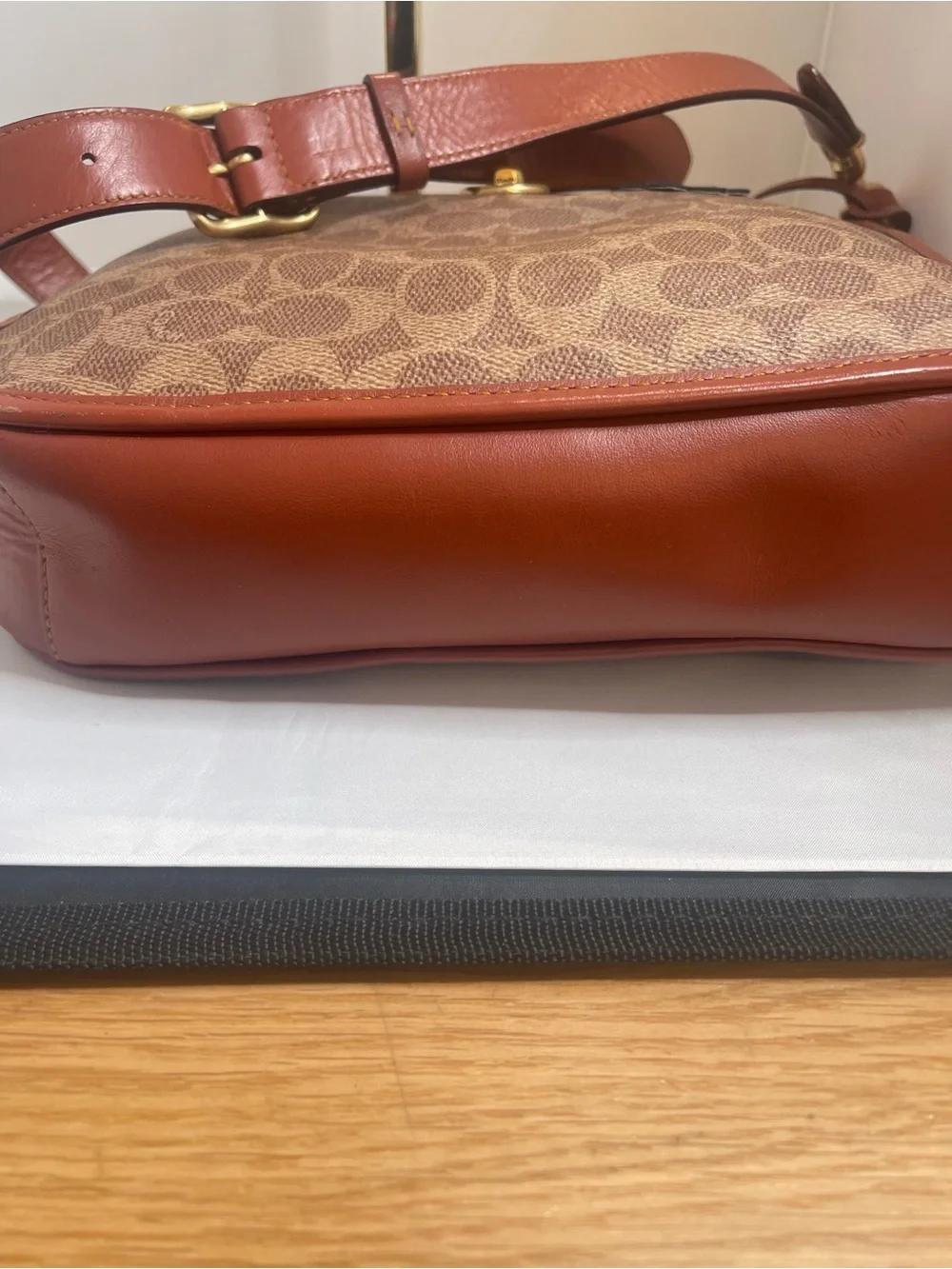 Coach Brown Signature Chaise Crossbody